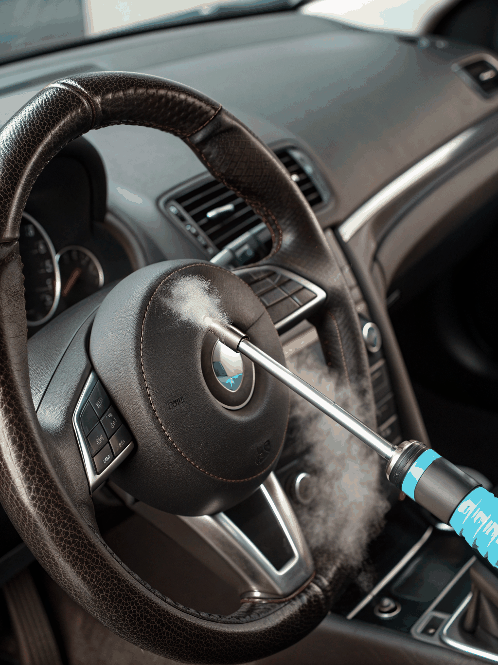 Limpieza profesional de motor mediante vapor ecológico