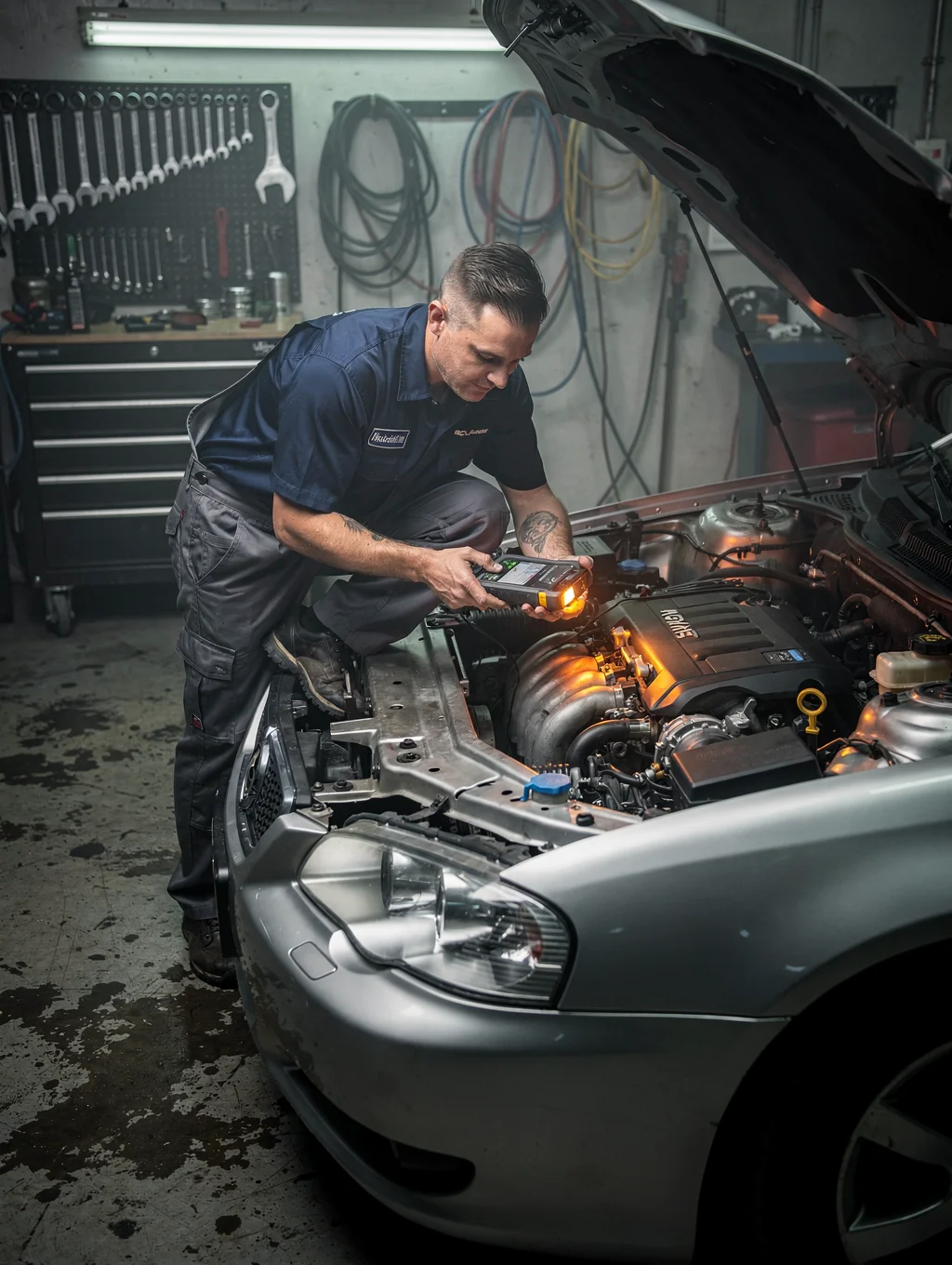 Limpieza profesional de compartimento de motor